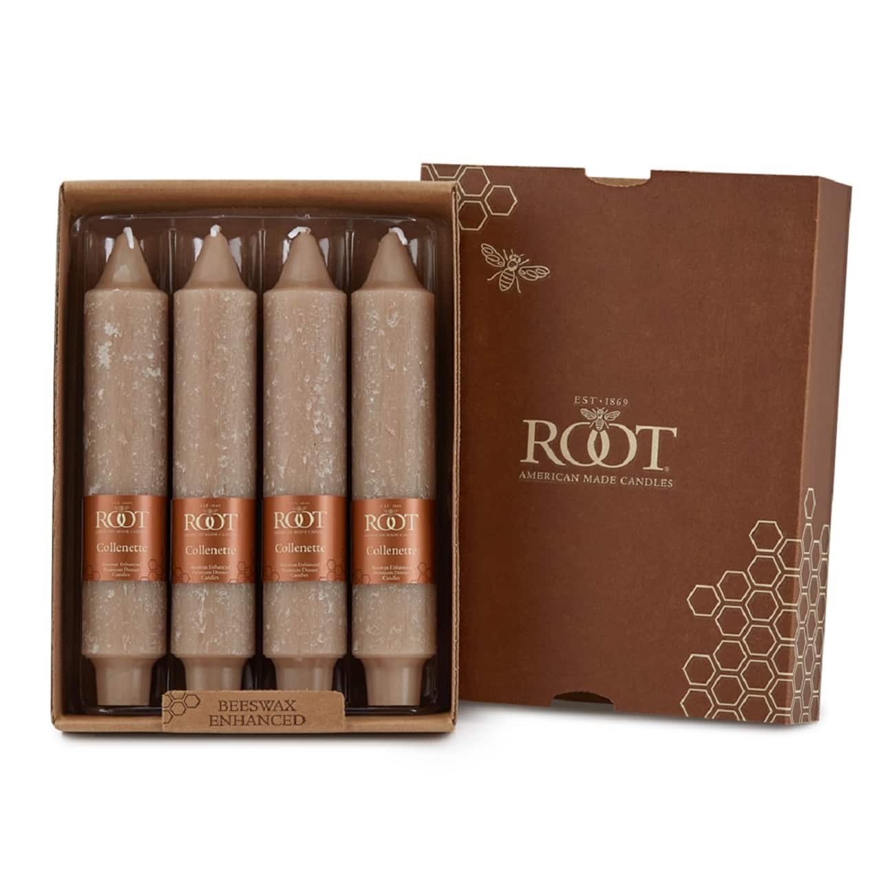 Root Candles 7" Unscented Timberline™ Collenette Taper Candles, 4ct.
